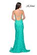 La Femme 31134 Rhinestone-Embellished Crisscross Back Dress