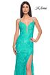 La Femme 31134 Rhinestone-Embellished Crisscross Back Dress