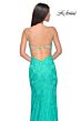 La Femme 31134 Rhinestone-Embellished Crisscross Back Dress