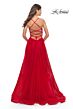 La Femme 31135 High Slit Lace-Up Back Dress