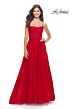 La Femme 31135 High Slit Lace-Up Back Dress