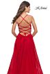La Femme 31135 High Slit Lace-Up Back Dress