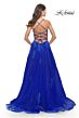La Femme 31135 High Slit Lace-Up Back Dress