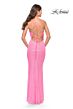 La Femme 31137 V-Neck Lace-Up Back Dress