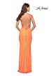 La Femme 31137 V-Neck Lace-Up Back Dress
