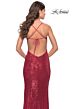 La Femme 31141 V-Neck Slit Skirt Dress