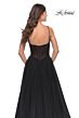 La Femme 31147 Illusion Bodice Slit Skirt Dress