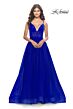 La Femme 31147 Illusion Bodice Slit Skirt Dress