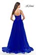 La Femme 31147 Illusion Bodice Slit Skirt Dress