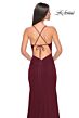 La Femme 31151 Tie Back Ruched Corset V-Neck Dress