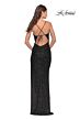 La Femme 31166 Scoop Neckline Lace-Up Back Dress