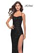 La Femme 31166 Scoop Neckline Lace-Up Back Dress