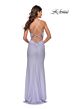 La Femme 31169 V-Neck Lace-Up Back Dress