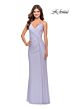 La Femme 31169 V-Neck Lace-Up Back Dress