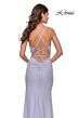 La Femme 31169 V-Neck Lace-Up Back Dress