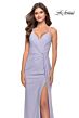 La Femme 31169 V-Neck Lace-Up Back Dress