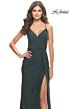 La Femme 31169 V-Neck Lace-Up Back Dress