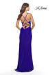 La Femme 31169 V-Neck Lace-Up Back Dress