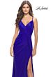 La Femme 31169 V-Neck Lace-Up Back Dress
