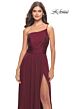 La Femme 31170 One Shoulder Slit Skirt Dress