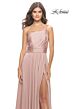 La Femme 31170 One Shoulder Slit Skirt Dress