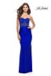 La Femme 31180 Lace Corset Ruched Skirt Strapless Dress