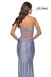 La Femme 31180 Lace Corset Ruched Skirt Strapless Dress