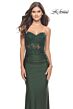 La Femme 31180 Lace Corset Ruched Skirt Strapless Dress