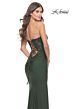 La Femme 31180 Lace Corset Ruched Skirt Strapless Dress