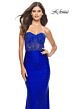 La Femme 31180 Lace Corset Ruched Skirt Strapless Dress