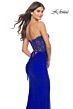 La Femme 31180 Lace Corset Ruched Skirt Strapless Dress