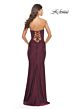 La Femme 31180 Lace Corset Ruched Skirt Strapless Dress