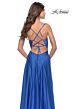 La Femme 31193 Lace-Up Back Slit Skirt Dress