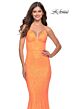 La Femme 31199 Sleeveless Lace-Up Back Dress
