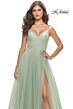 La Femme 31204 V-Neck Low Back Dress