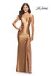 La Femme 31208 Scoop Neckline Lace-Up Back Dress
