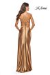 La Femme 31208 Scoop Neckline Lace-Up Back Dress