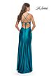 La Femme 31208 Scoop Neckline Lace-Up Back Dress