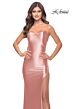 La Femme 31208 Scoop Neckline Lace-Up Back Dress