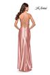 La Femme 31208 Scoop Neckline Lace-Up Back Dress