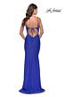 La Femme 31218 Scoop Neckline Tie Back Bejeweled Dress