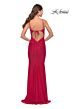 La Femme 31218 Scoop Neckline Tie Back Bejeweled Dress