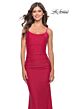 La Femme 31218 Scoop Neckline Tie Back Bejeweled Dress
