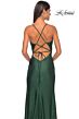 La Femme 31221 Cowl Neck High Slit Lace-Up Dress