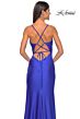 La Femme 31221 Cowl Neck High Slit Lace-Up Dress