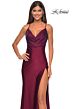 La Femme 31221 Cowl Neck High Slit Lace-Up Dress