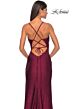 La Femme 31221 Cowl Neck High Slit Lace-Up Dress