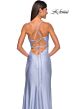 La Femme 31221 Cowl Neck High Slit Lace-Up Dress