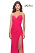 La Femme 31224 Faux Wrap V-Neck Dress