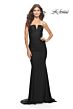 La Femme 31226 Notched Neckline Semi-Open Back Dress